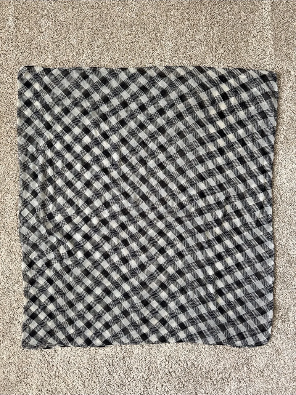 Black and White Tartan Infinity Scarf